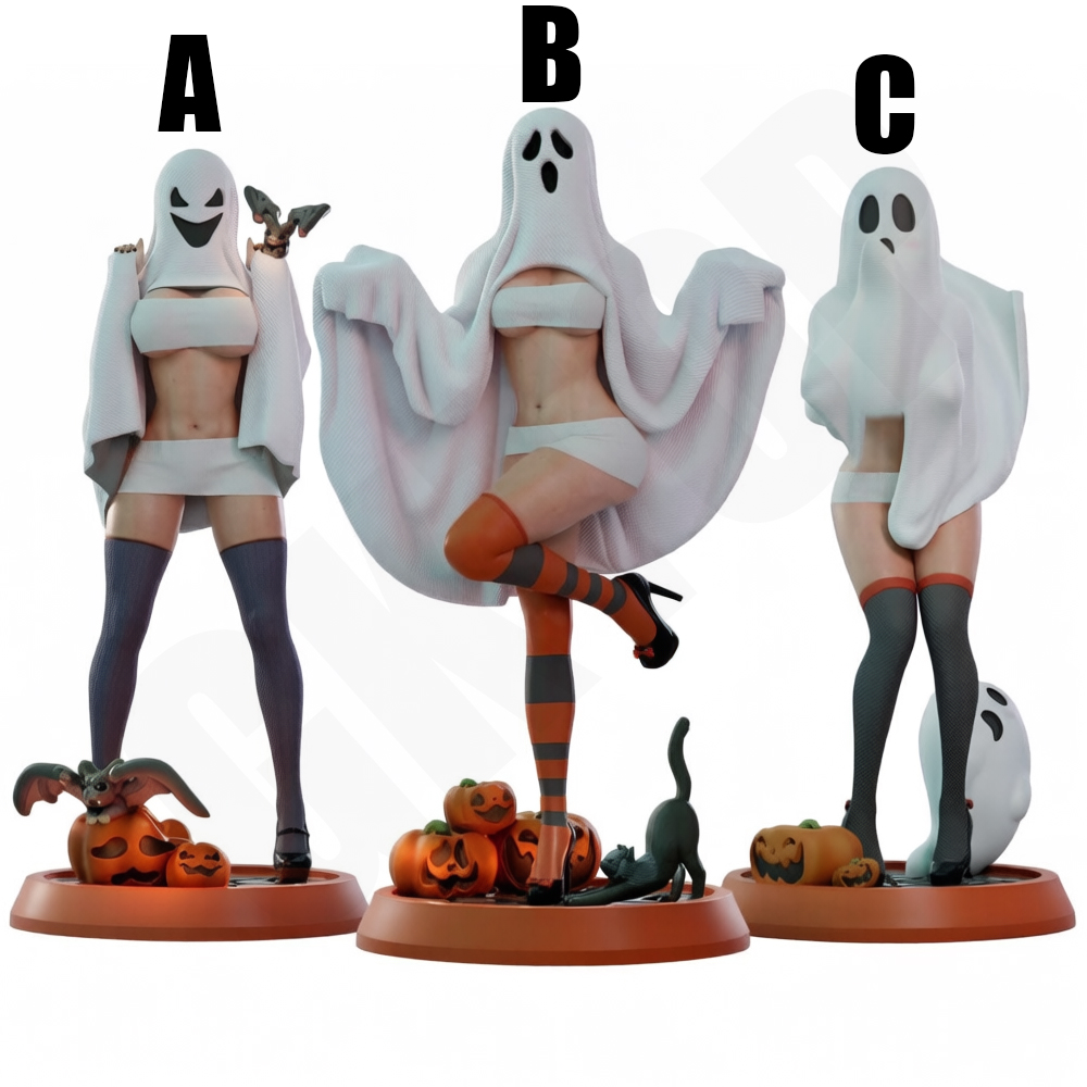 Model Kit Diorama - ハロウィンゴーストレディ 1/24 スケール樹脂ガレージキットジオラマ未組立未塗装 3D プリント DIY