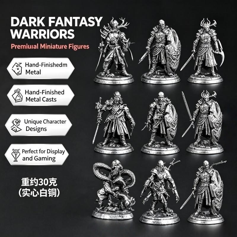 固体白銅金属ミニチュア中世騎士フィギュア卓上ウォーゲームデス - Model Kit In Era のレビューと価格