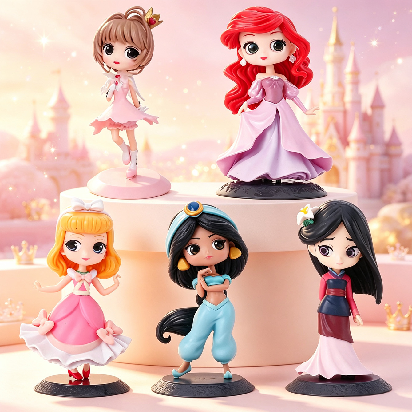 かわいい漫画の女の子フィギュアセット、様々なスタイルの衣装、 - Model Kit For Girls のレビューと価格