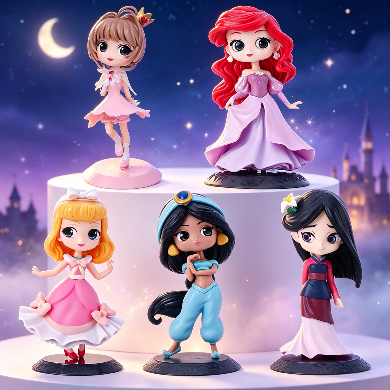 かわいい漫画の女の子フィギュアセット、様々なスタイルの衣装、 - Model Kit For Girls のレビューと価格