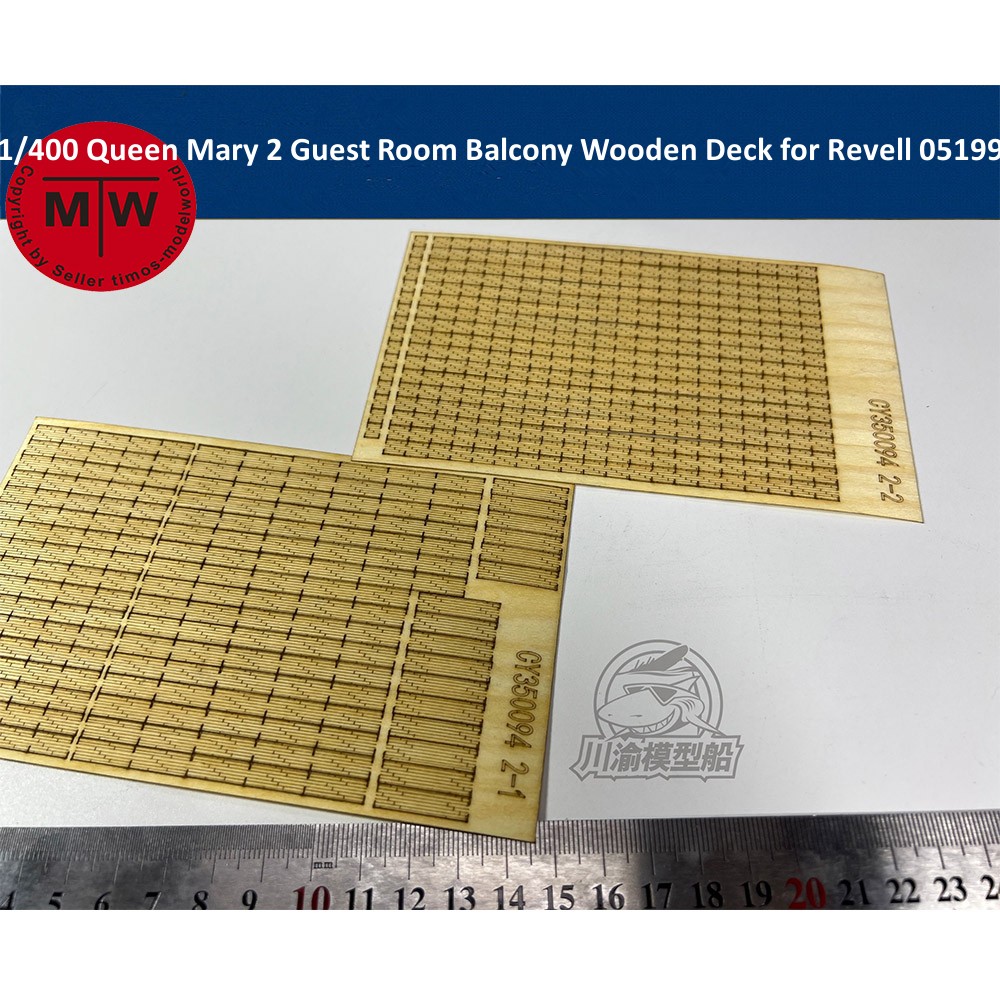 1/400スケールのクイーンマリ2ゲストルームの木製のバルコ - Model Kit Queen Mary のレビューと価格