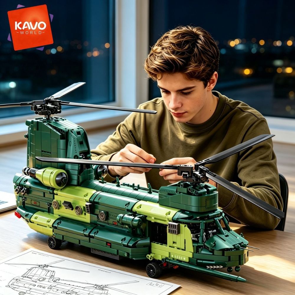 KAVOWORLD 1826ピース 32インチ 重量輸送ヘリ - Model Kit In Era のレビューと価格